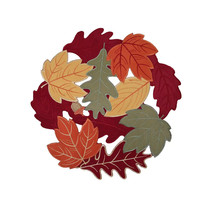 NEW Fall Autumn Leaves Cut Out Placemat Embroidered 15 inches polyester washable - £7.03 GBP