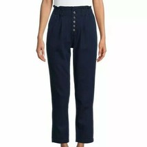 Time and Tru ~ Size 8 ~ High Rise ~ Relaxed Fit ~ Blue ~ Paperbag Pants - £20.92 GBP