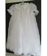 New Baby Christening Baptisim 4 Piece Organdy Sateen Gown Dress Medium USA - £51.71 GBP