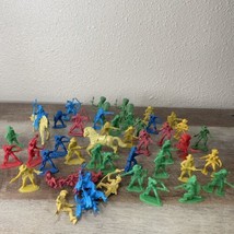 Vintage Plastic Cowboys Western + Native Americans Figures Made In China - £6.64 GBP