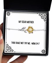 Epic Mother Gifts, Thou Shalt Not Try Me. -Mom 24:7, Special Sunflower Bracelet  - £39.78 GBP