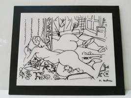 Vintage H. Matisse Art Nude Line Drawing Silkscreen Lucite Modern Classic Colle  - £149.17 GBP
