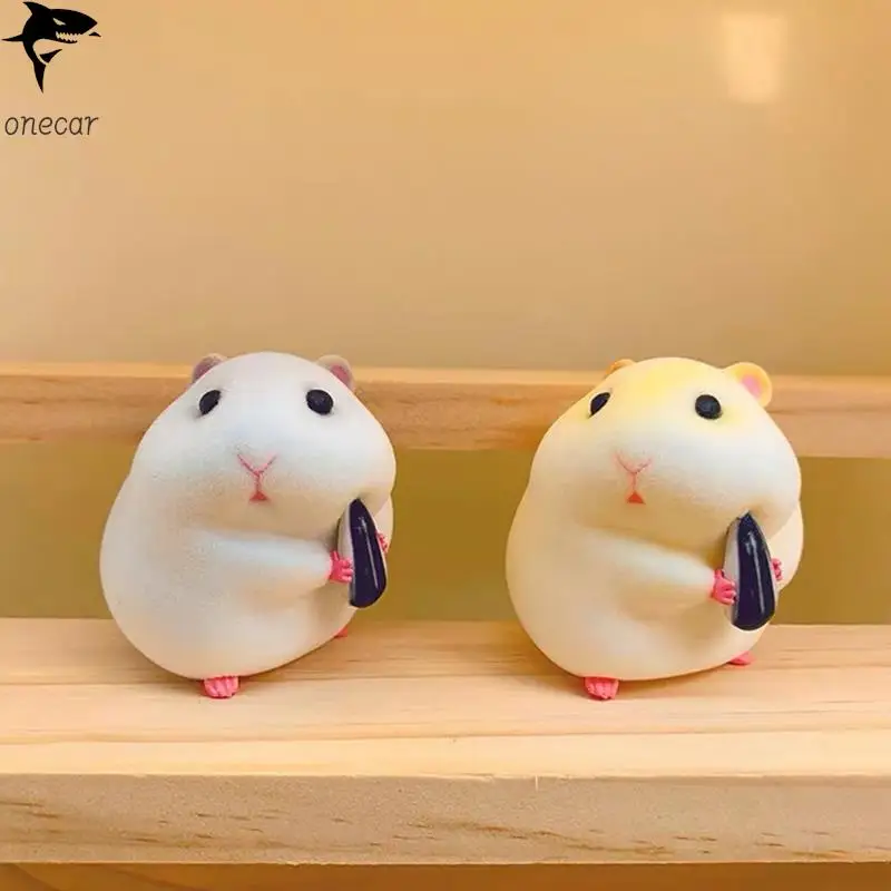 Cute Cartoon Hamster Eat Melon Seed Car Interior Decoration Gourmet Hamster - £10.46 GBP