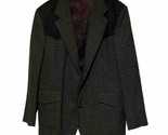 Pendleton Virgin Wool Tweed Suede Western Blazer Herringbone Men 44 Blac... - $80.70