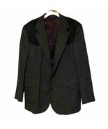 Pendleton Virgin Wool Tweed Suede Western Blazer Herringbone Men 44 Blac... - £63.56 GBP