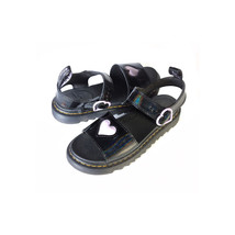DR. MARTENS Kids Size 3 US Black Marlowe Hearts Junior Kids Sandals 34 Eur - $54.00