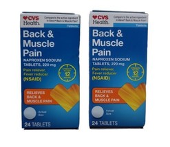 Back &amp; Muscle Pain (Naproxen Sodium 220 mg), 24 tabs Exp 12/2024 Pack of 2 - £13.36 GBP