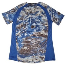 REALTREE Fishing Shirt Mens UPF 30 Short  Sleeve Flex Fabric Blue Size Small - £12.45 GBP