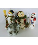 Lot of 3 Resin and 1 plastic Snowman figurines - €12,76 EUR