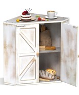 Corner Bread Box For Kitchen Counter Double Layer Bamboo Bread Storage C... - $1,212.61 MXN