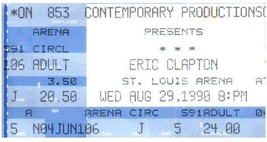 Eric Clapton Concert Ticket Stub August 29 1990 St. Louis Missouri - $24.74