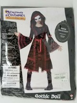 Goth Doll Costume Cosplay Dress Up Black and Red Lace Mask Tween XL  - $16.14