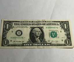 H 05044576 2013 One Dollar Bill Federal Reserve Star Note Low Serial - £11.91 GBP