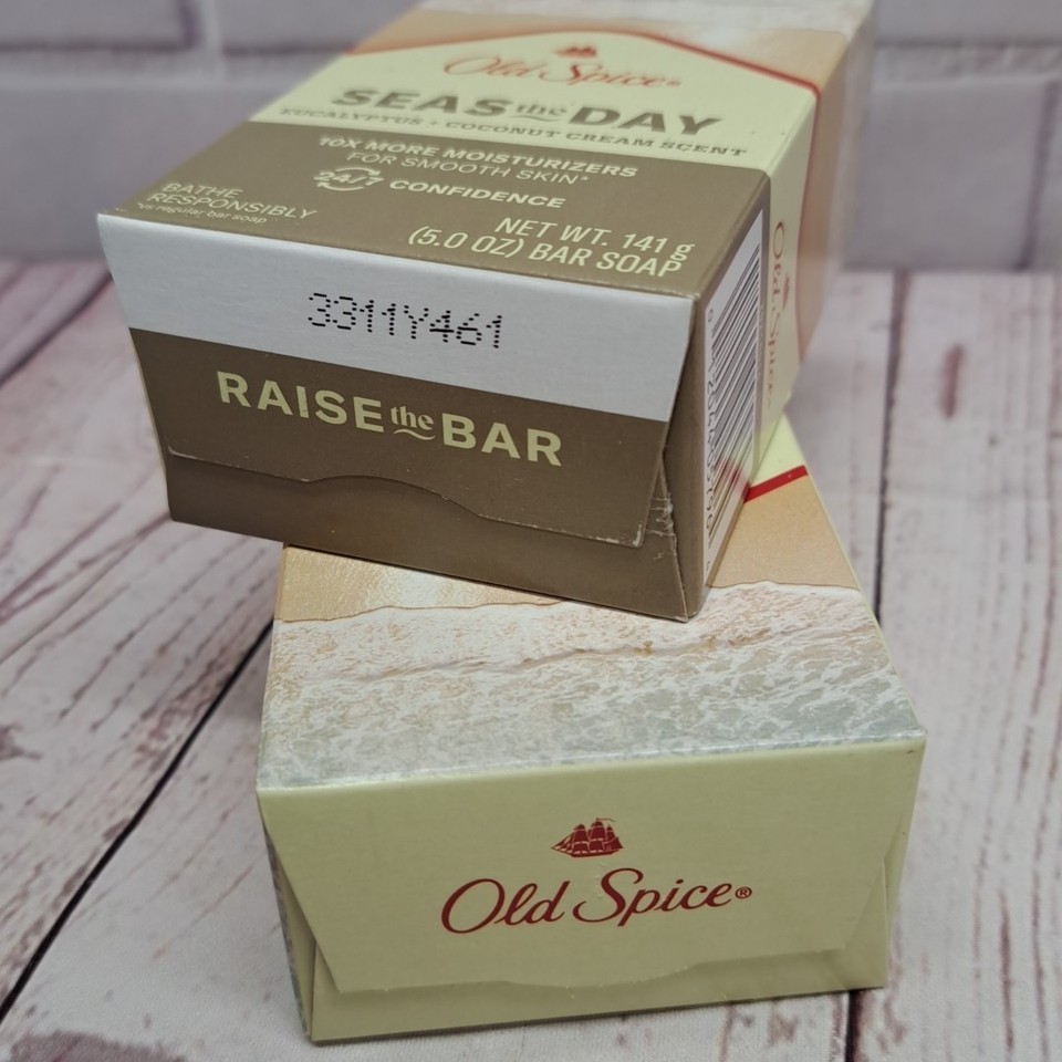2 Old Spice Seas The Day, Eucalyptus Coconut Bar Soap 5oz Each  Discontinued Item image 4