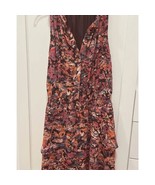 Evereve Dress Tiered Dress - BROWN with Purple and other colors NEW LARGE - $34.73 CAD