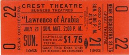 1963 &quot;LAWRENCE OF ARABIA&quot; THEATRE TICKET, Jose Ferrer - $4.50