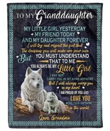 To My Granddaughter Blanket Xmas Gift Love Grandma Wolf Letter Customize... - $49.10 CAD+