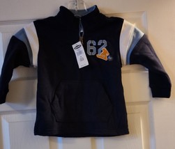 OLD NAVY Fleece Pullover Sweatshirt w/Zipper &amp; Pockets -Orange -62, snowboard 4T - £10.93 GBP