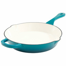 Crock-Pot 10 in Teal Ombre Artisan Enameled Cast Iron Round Skillet - £79.13 GBP