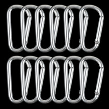 100 Pcs 2&quot; Aluminum Carabiner Key Chain D Shape Spring Belt Clip Hook Buckle - £22.92 GBP