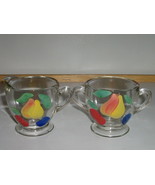 Vintage Indiana Glass Co. Gay Fad Hand Painted Sugar Bowl &amp; Creamer -  1... - $12.99