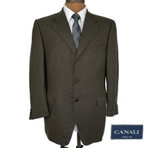 Canali Mens 3 Button Blazer Size 42R Brown Wool Made in Italy - £86.04 GBP