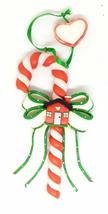 Santa&#39;s Pen Clay Dough Candy Cane Ornament with Glitter (Black ROOF) - $15.00