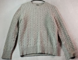 J.CREW Sweater Womens Size Medium Gray Knit 100% Wool Long Sleeve Crew Neck - £19.57 GBP