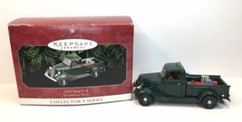 1998 Hallmark 1937 Green FORD V-8 #4 All-American TRUCKS Keepsake Ornament - £13.65 GBP