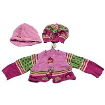 The Childrens Place Pink Knit Sweater Hat Set Baby 3-6 Months Floral Vin... - $19.80