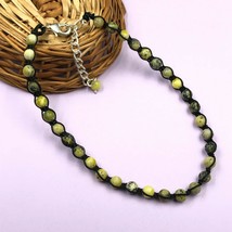 Natural Serpentine 8x8 mm Beads Adjustable Thread Necklace ATN-56 - £11.96 GBP
