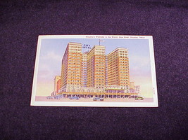 Rice Hotel, Houston, Texas with old cars Linen Postcard, no. 7A-H3376, unused - £4.58 GBP