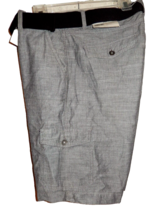 GUESS Men&#39;s 36 (38 x 9 1/2) Sonny Textured Cargo Shorts Belted At The Knee Gray - £31.31 GBP