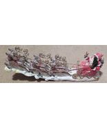 Santa Sleigh &amp; Reindeer Resin Figure 14&quot; tabletop Christmas Decoration - $500.56 MXN