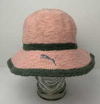 Vintage PUMA Bucket Hat French Terrycloth Pink Gray Accent One Size Exce... - £38.89 GBP