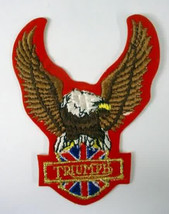 TRIUMPH figural with British Flag  vintage Motorcycle jacket or shirt patch - £9.83 GBP