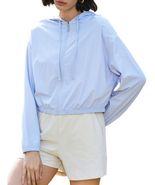 Flygo Women&#39;s UPF 50+ Cropped Athletic Zip Hoodie Jacket Blue Size XL - €20,51 EUR