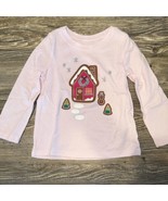 Toddler Girls&#39; Gingerbread House Long Sleeve Shirt - Cat &amp; Jack Pink 2T. L - £5.94 GBP