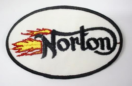 NORTON flame logo oval motorcycle  vintage jacket or shirt patch - £7.86 GBP