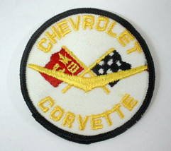 CHEVROLET CORVETTE round logo with black border vintage jacket or shirt patch - £9.59 GBP