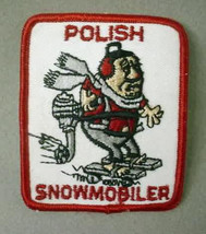 POLISH SNOWMOBILER - guy on skates with outboard motor.  vintage  jacket or shir - £6.35 GBP