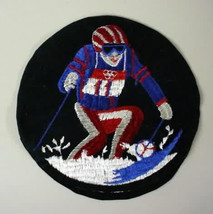 OLYMPIC SKIER  vintage giant shirt or jacket patch - $17.50