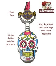 Hard Rock Hotel 2012 Tulsa Sugar Skull Guitar Trading Pin  - £15.63 GBP