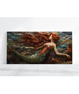 Mermaid Ocean Art, Colorful Underwater Fantasy Painting, Mermaid Canvas ... - £22.70 GBP+