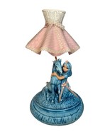 Vtg Unicorn and Girl Whimsical Blue Pink Table Lamp Handpainted Ceramic ... - $339.56 CAD