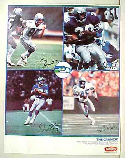 mint 1984 SEAHAWKS Nalley cards football Poster with STEVE LARGENT - $15.00