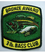 Bronze AWARD - 3 lb. BASS CLUB fishing vintage jacket patch mint - £7.13 GBP