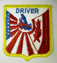 SNOWMOBILE DRIVER Crest with Canadian and USA flags vintage  jacket or shirt pat - £6.61 GBP