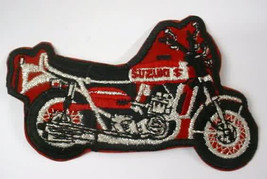 diecut figural SUZUKI MOTORCYCLE. motorcycle jacket or shirt patch - $15.00