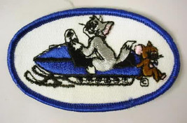TOM &amp; JERRY in SNOWMOBILE cartoon character  vintage jacket patch - £13.97 GBP